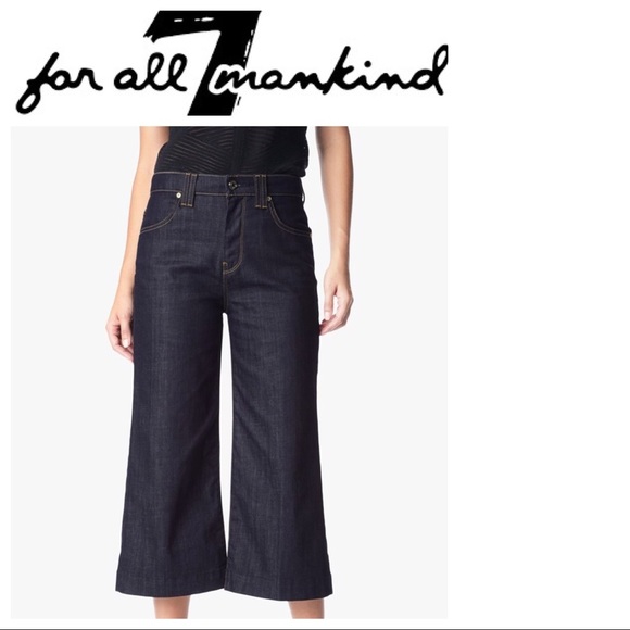 New 7 Seven for all Mankind Culottes Jeans 26 dark gaucho - Picture 1 of 7
